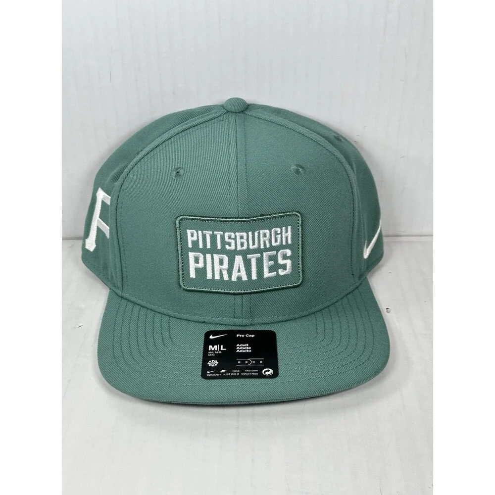 Size M/L Nike Pittsburgh Pirates MLB Baseball Pro Cap Green Adult Official NWT
